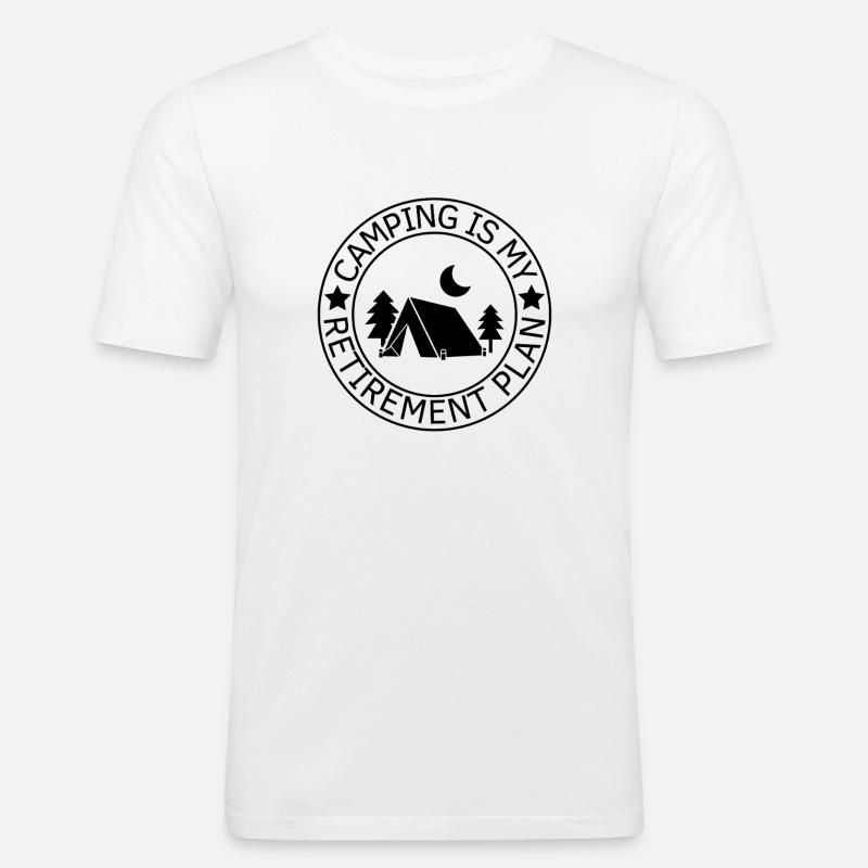 Camping ist mein Altersvorsorgeplan - Männer Slim Fit T-Shirt - Weiß