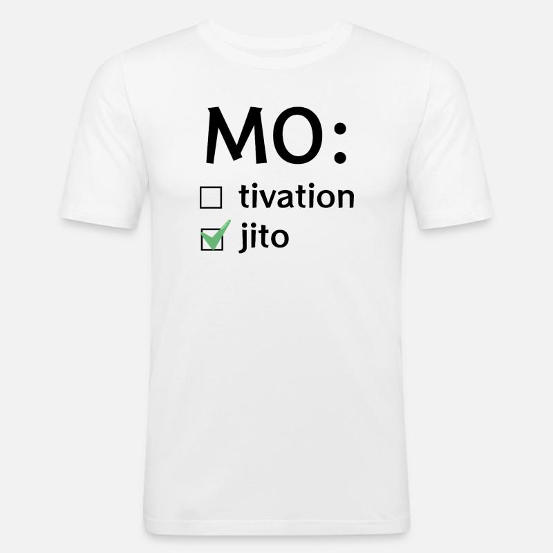 Motivation oder Mojito - Männer Slim Fit T-Shirt - Weiß