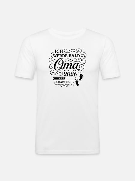 Ich werde bald Oma 2026 - Männer Slim Fit T-Shirt - Weiß