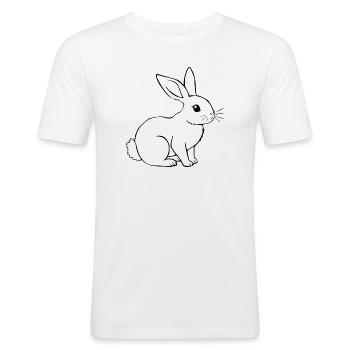Hase Kaninchen T-shirt Geschenk - Männer Slim Fit T-Shirt - Weiß - Vorne - Nik (191cm)