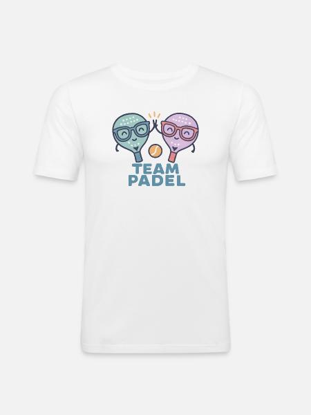 Duell Padel Freundliche Maskottchen Bunt - Männer Slim Fit T-Shirt - Weiß