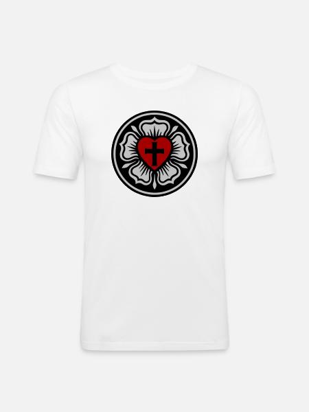 Lutheran Rose - Men's Slim Fit T-Shirt - white