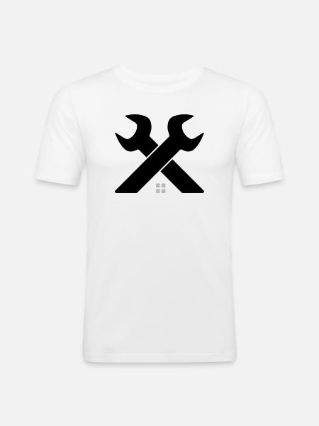 Home & Craft Logo – Wrench Crossed - Men's Slim Fit T-Shirt - white