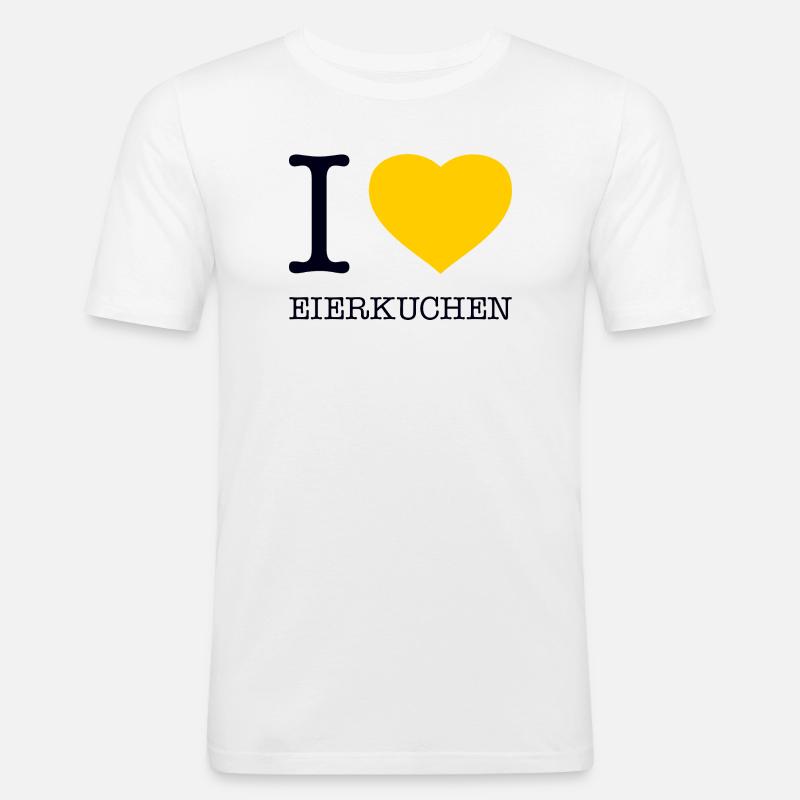 I love Eierkuchen - Männer Slim Fit T-Shirt - Weiß