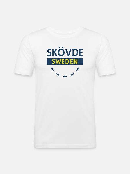 Skövde Sweden Sign Design - T-shirt près du corps Homme - blanc