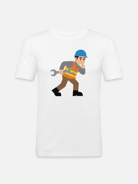 Construction site hero with wrench - Men's Slim Fit T-Shirt - white
