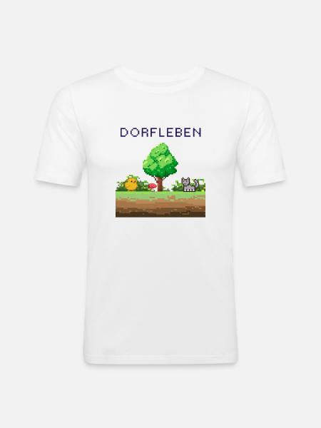 Dörflleben Pixelwelt - Men's Slim Fit T-Shirt - white