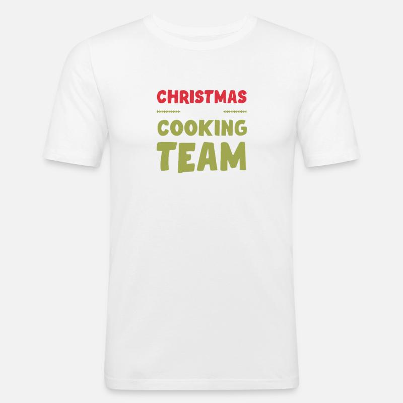 Weihnachts Kochen Backen Team - Männer Slim Fit T-Shirt - Weiß