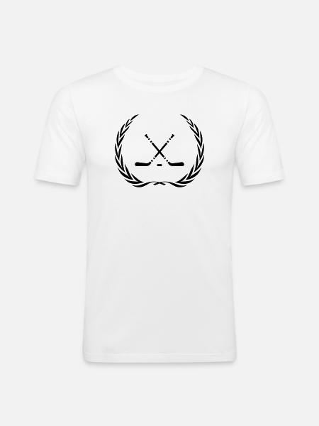 Eishockey hockeyschläger Kranz - Men's Slim Fit T-Shirt - white