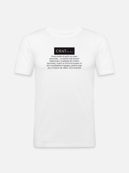 Domestic Cat definition feline despot - Men's Slim Fit T-Shirt - white