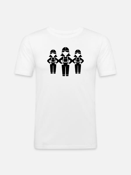 Construction Worker Team Woman - Men's Slim Fit T-Shirt - white
