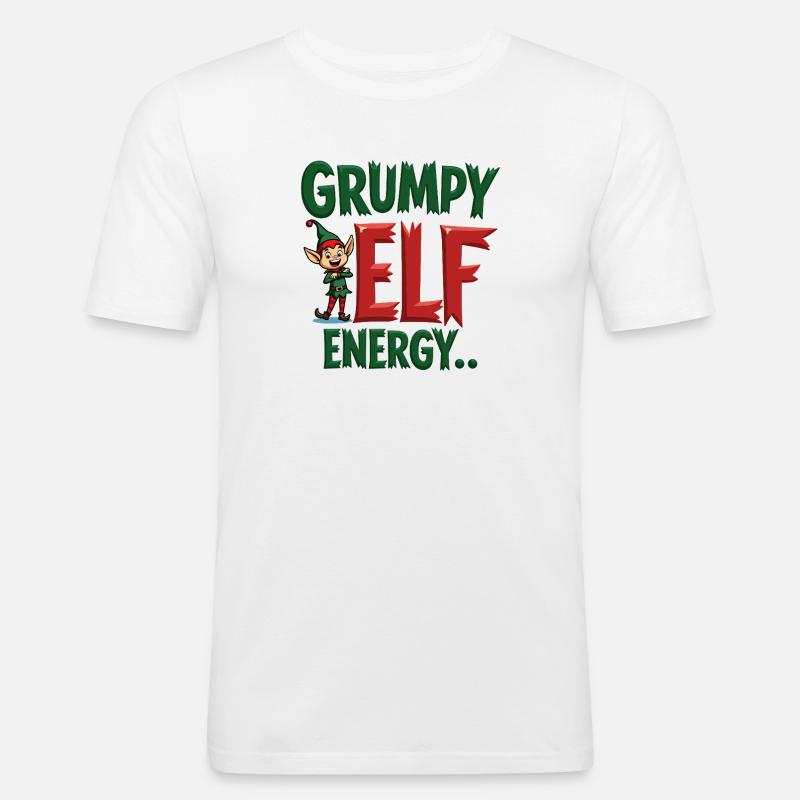 Grumpy Elf Energy Grumpy Imp - Men's Slim Fit T-Shirt - white