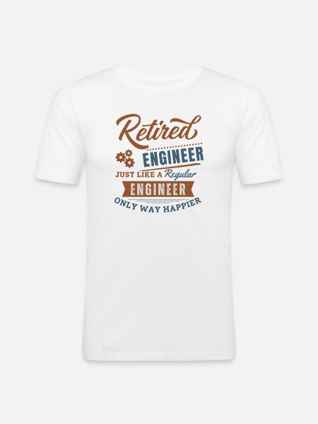 Retired engineer only way happier - Men's Slim Fit T-Shirt - white