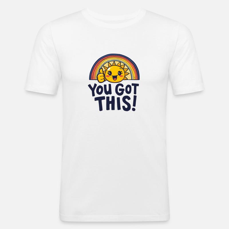 Sunshine Boost, du schaffst das. - Männer Slim Fit T-Shirt - Weiß