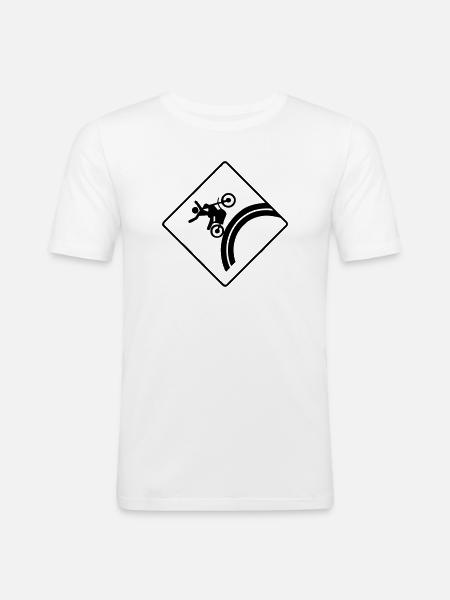 Luftbåren rytterkurve forude - Herre Slim Fit T-Shirt - hvid