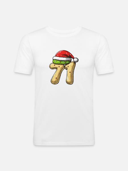 71 Number Biscuit Christmas - Men's Slim Fit T-Shirt - white