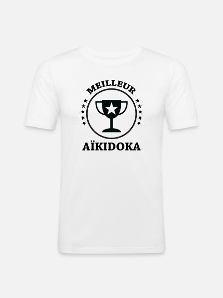 Best Aikido - Aikido - Men's Slim Fit T-Shirt - white