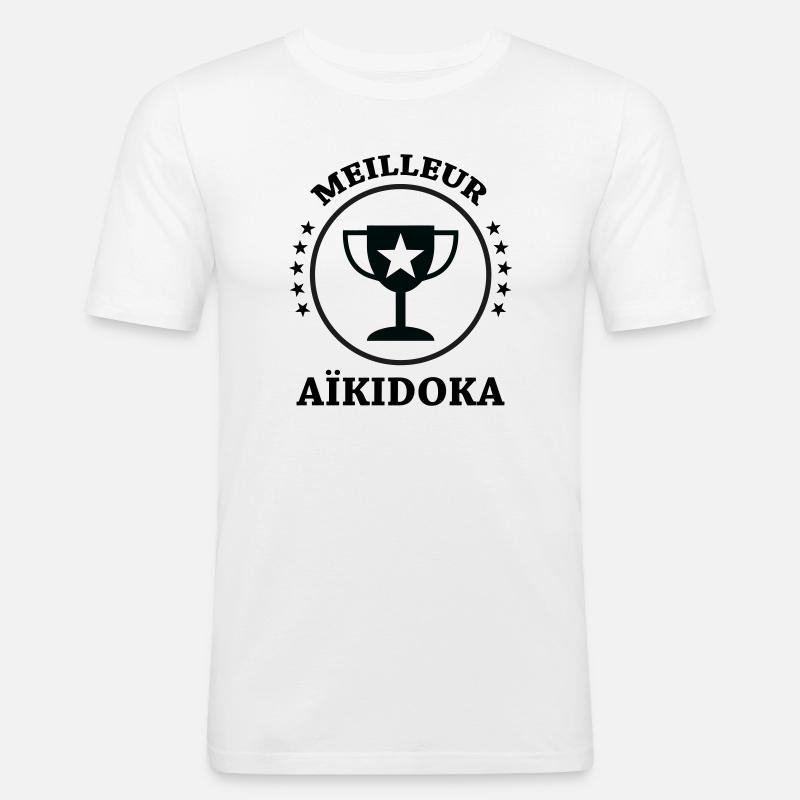 Bestes Aikido – Aikido - Männer Slim Fit T-Shirt - Weiß