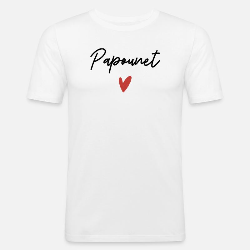 Papa Herz Geschenkidee - Männer Slim Fit T-Shirt - Weiß