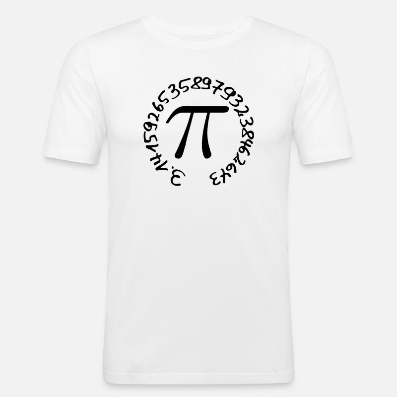 Pi greco - Maglietta aderente da uomo - bianco