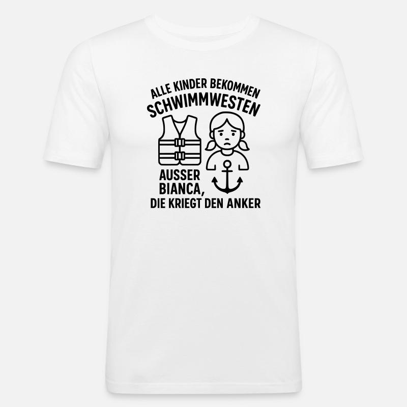 alle kinder witze bianca anker - Männer Slim Fit T-Shirt - Weiß
