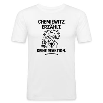 Chemical joke no reaction - Men's Slim Fit T-Shirt - white - Front - Nik (191cm)