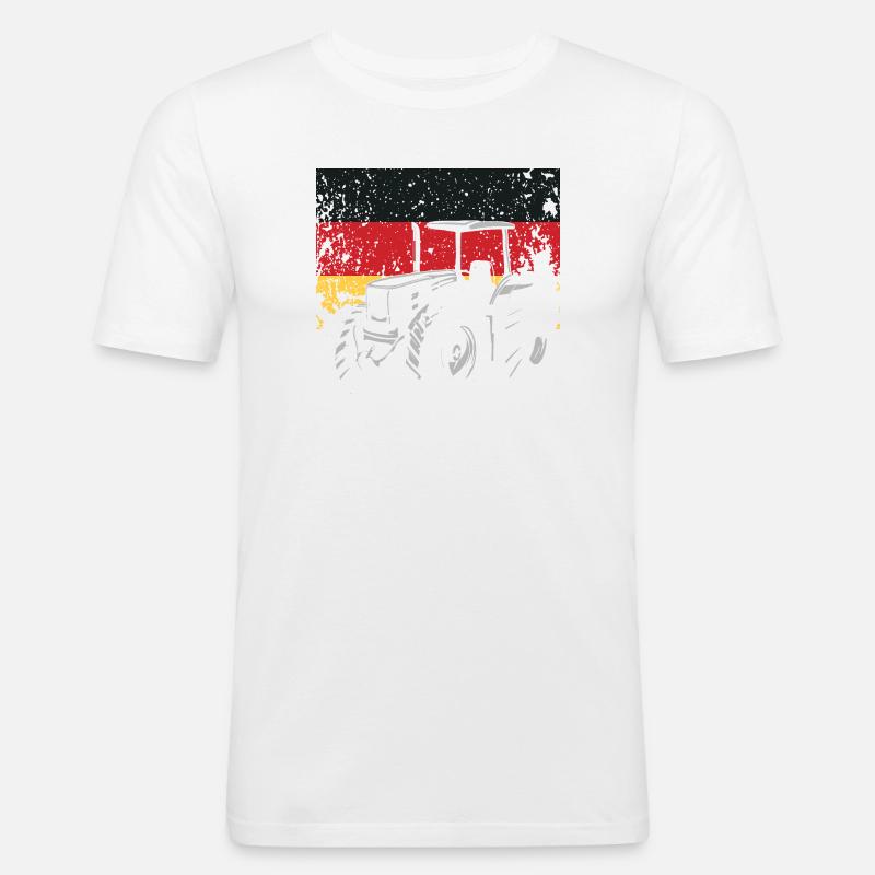 Traktorfahrer Deutschland Traktor Bauernhof - Männer Slim Fit T-Shirt - Weiß