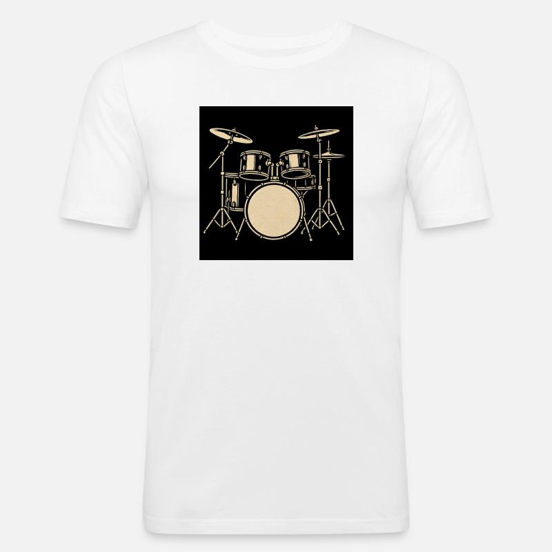 Illustration de batterie Black Silver - T-shirt près du corps Homme - blanc