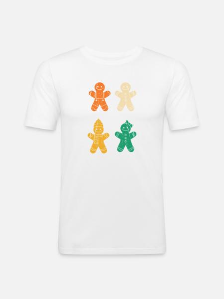 Santa Claus Gingerbread Christmas - Men's Slim Fit T-Shirt - white