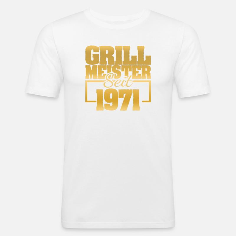 Grillen 1 - Männer Slim Fit T-Shirt - Weiß