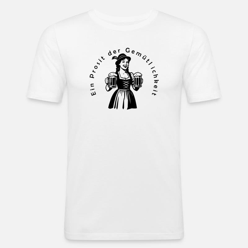 Ein Prosit der Gemütlichkeit - Männer Slim Fit T-Shirt - Weiß