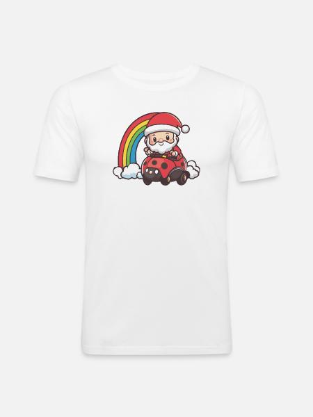 Ladybug Santa Claus Christmas - Men's Slim Fit T-Shirt - white