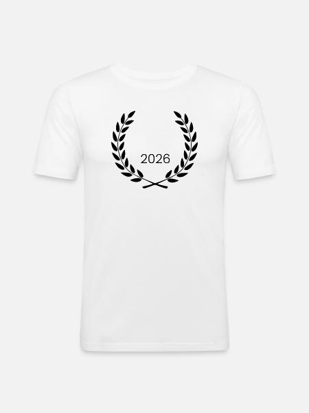 kranz_wappen_2026 - Men's Slim Fit T-Shirt - white