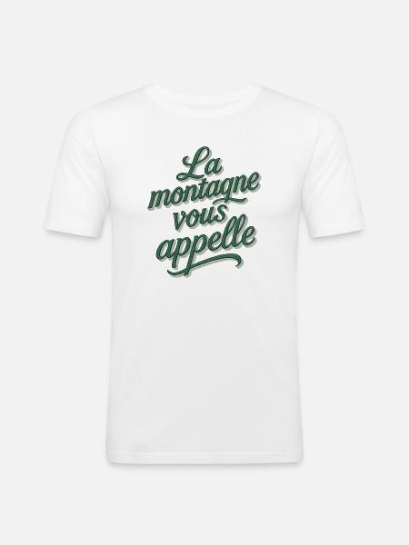 Die Berge rufen! - Männer Slim Fit T-Shirt - Weiß