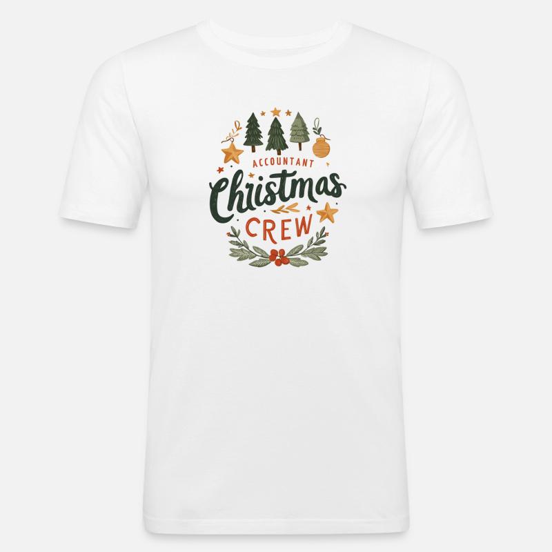 Buchhalter Weihnachtsmannschaft Tee - Männer Slim Fit T-Shirt - Weiß