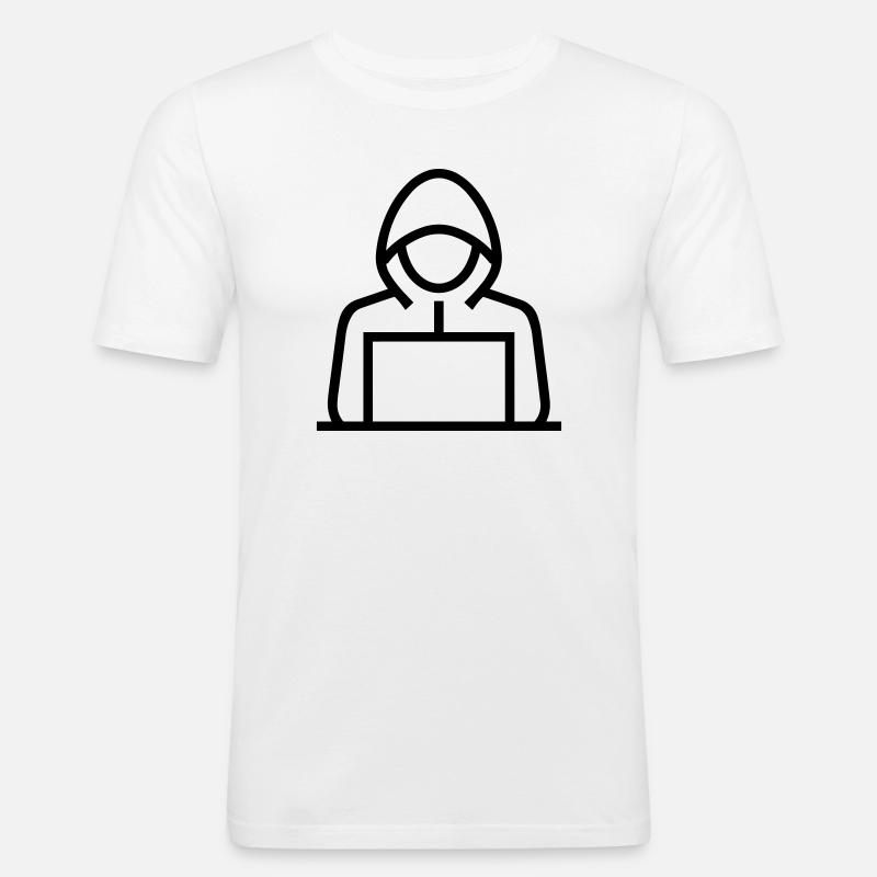 Hacker - Männer Slim Fit T-Shirt - Weiß