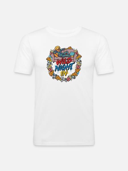 Cozy Gaming Dog - Men's Slim Fit T-Shirt - white