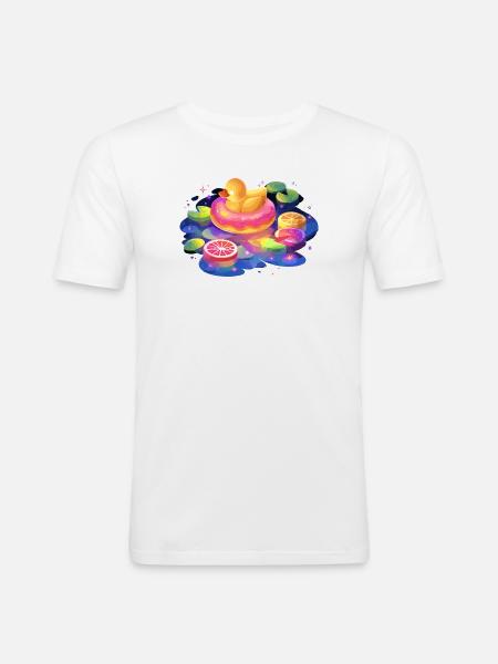Fruity donut duck trip - Men's Slim Fit T-Shirt - white