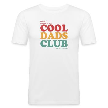 Cool Dads Club - with cool Kids - Männer Slim Fit T-Shirt - Weiß - Vorne - Nik (191cm)