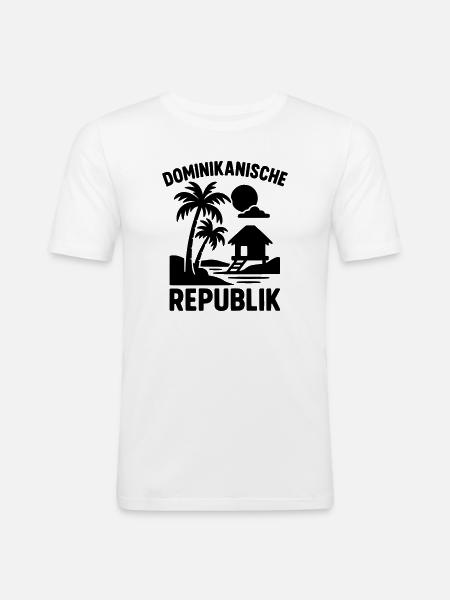 Dominican Republic Silhouette - Men's Slim Fit T-Shirt - white