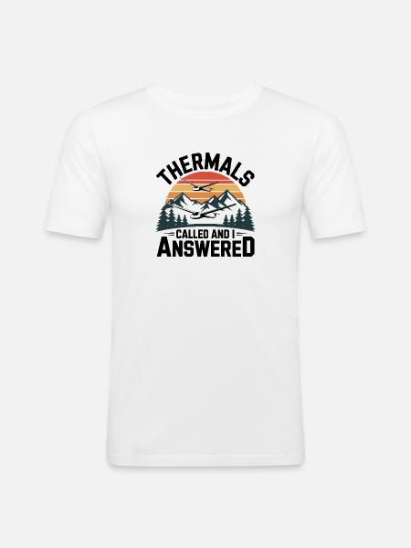 Glider thermals call, I answer – gliding - Men's Slim Fit T-Shirt - white