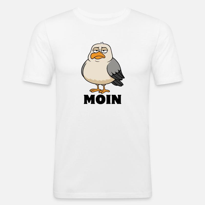 Möwe - Moin - Nordsee - Geschenk - Männer Slim Fit T-Shirt - Weiß