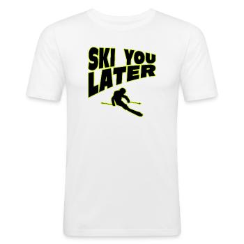 Ski You Later Skifahrer Design - Männer Slim Fit T-Shirt - Weiß - Vorne - Nik (191cm)