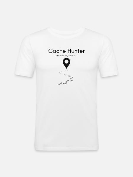 Cache Hunter Shirt – GPS Adventure Outdoor - Men's Slim Fit T-Shirt - white