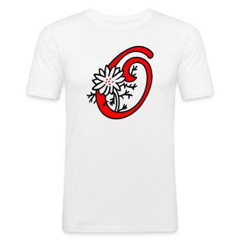 Letter O Initial - Men's Slim Fit T-Shirt - white - Front - Nik (191cm)