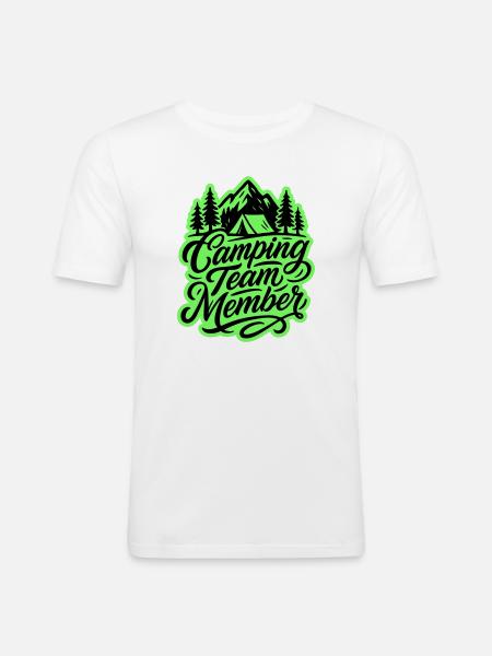 Camping Team Tent Mountains - Men's Slim Fit T-Shirt - white