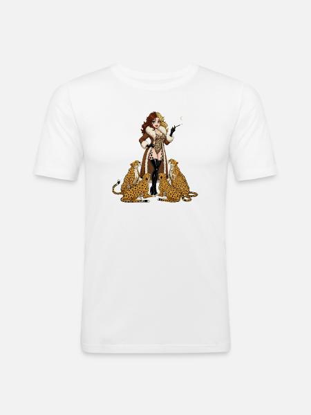 Cheetah Femme Fatale - Men's Slim Fit T-Shirt - white