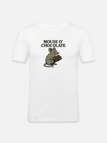 Mouse o'Chocolate Pun Mouse Chocolate - Men's Slim Fit T-Shirt - white