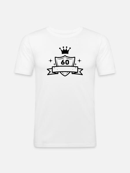 Fête d’anniversaire des 60 ans - T-shirt près du corps Homme - blanc