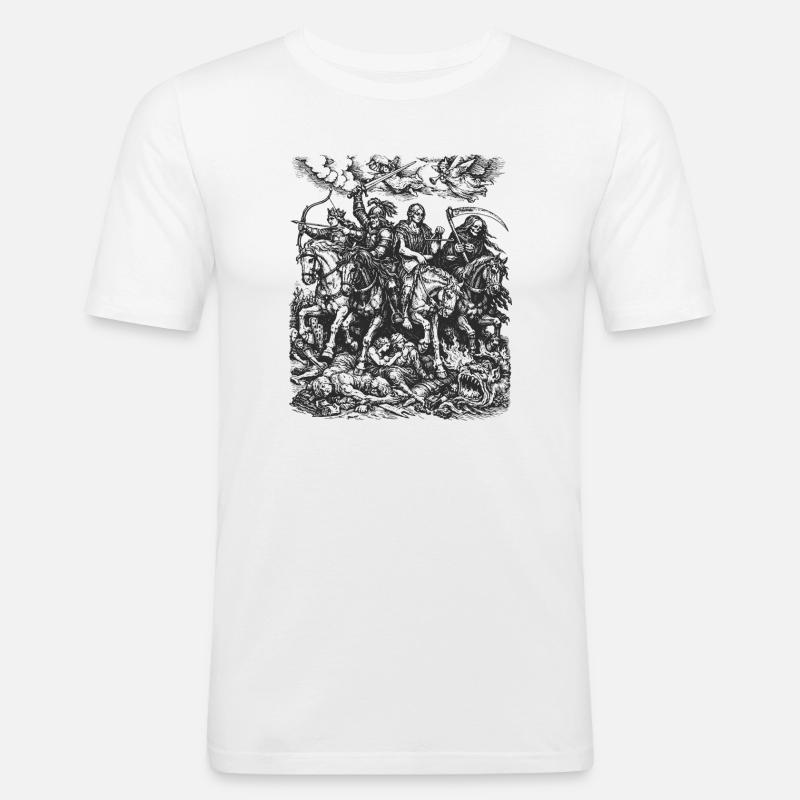 Vier Reiter der Apokalypse - Männer Slim Fit T-Shirt - Weiß